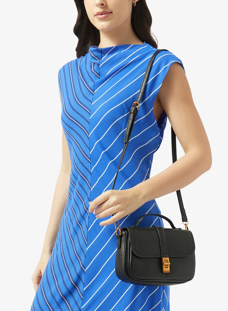 Ella Black classic crossbody with gold detail for Women | Best Price UAE